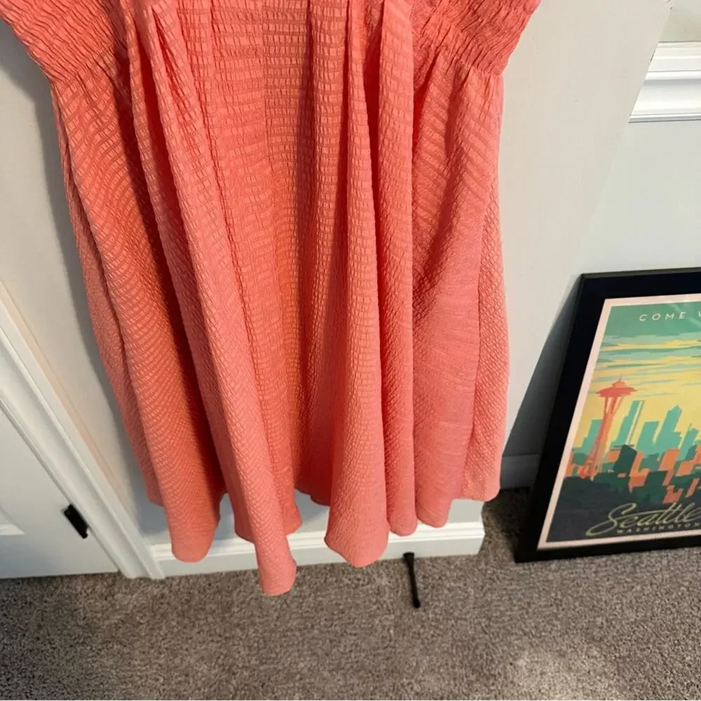 Club Monaco Pink Seersucker Short Sleeve Maxi Dress 12 - Picture 10 of 14